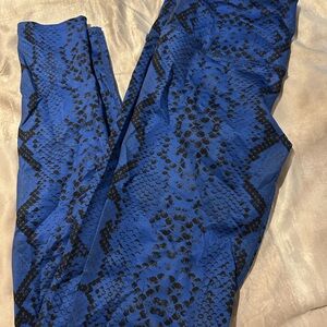 Blue and Black Snake Print Leggings